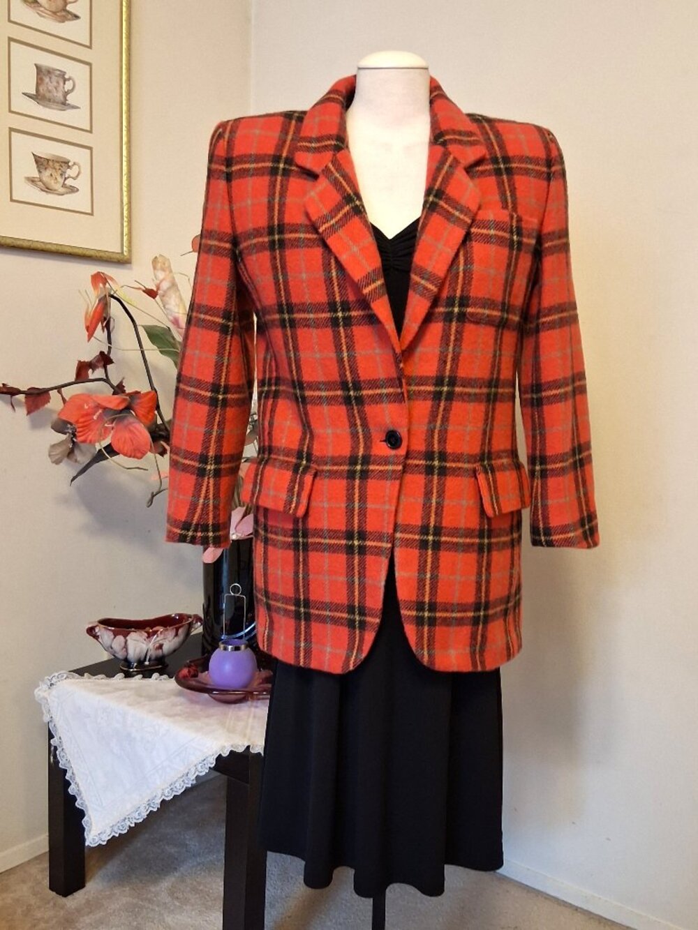 Vintage Jones New York 100% Wool Lined Blazer Jacket Fall Winter Workwear 8